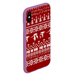 Чехол iPhone XS Max матовый Winter TES, цвет: 3D-фиолетовый — фото 2