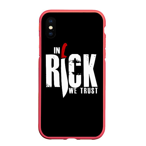 Чехол iPhone XS Max матовый In Rick We Trust / 3D-Красный – фото 1