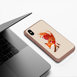 Чехол iPhone XS Max матовый Paint Fox, цвет: 3D-коричневый — фото 2