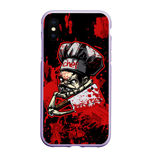 Чехол iPhone XS Max матовый Pudge Chef / 3D-Светло-сиреневый – фото 1