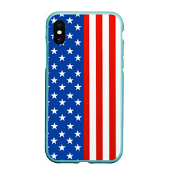 Чехол iPhone XS Max матовый American Patriot, цвет: 3D-мятный