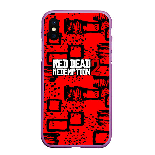 Чехол iPhone XS Max матовый Red Dead Redemption 2 / 3D-Фиолетовый – фото 1