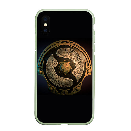 Чехол iPhone XS Max матовый Bronze Aegis / 3D-Салатовый – фото 1