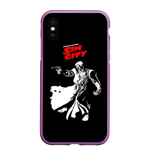 Чехол iPhone XS Max матовый Sin City: Marv / 3D-Фиолетовый – фото 1