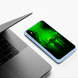 Чехол iPhone XS Max матовый Демон легиона, цвет: 3D-голубой — фото 2