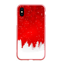 Чехол iPhone XS Max матовый Christmas pattern, цвет: 3D-баблгам