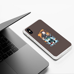 Чехол iPhone XS Max матовый Deku & Shouto, цвет: 3D-белый — фото 2