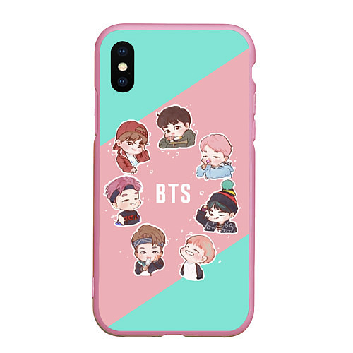 Чехол iPhone XS Max матовый BTS Boys / 3D-Розовый – фото 1