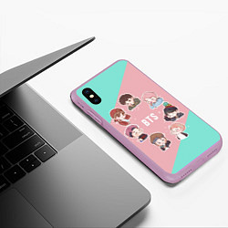 Чехол iPhone XS Max матовый BTS Boys, цвет: 3D-сиреневый — фото 2