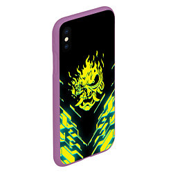 Чехол iPhone XS Max матовый Cyberpunk 2077: Samurai, цвет: 3D-фиолетовый — фото 2