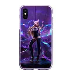 Чехол iPhone XS Max матовый Ahri, цвет: 3D-светло-сиреневый