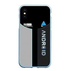 Чехол iPhone XS Max матовый Detroit: Android RK900, цвет: 3D-голубой