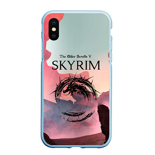 Чехол iPhone XS Max матовый The Elder Scrolls / 3D-Голубой – фото 1