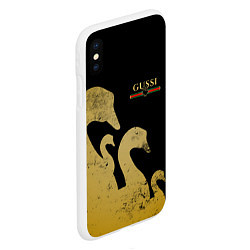 Чехол iPhone XS Max матовый GUSSI: Gold Edition, цвет: 3D-белый — фото 2