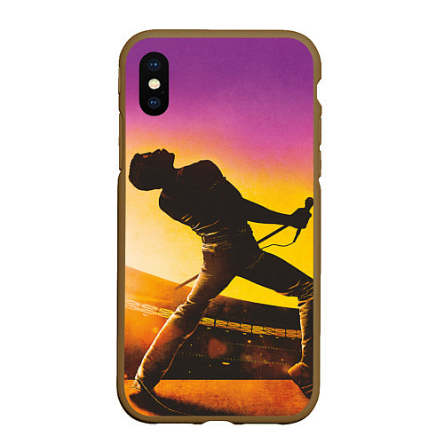 Чехол iPhone XS Max матовый Bohemian Rhapsody / 3D-Коричневый – фото 1