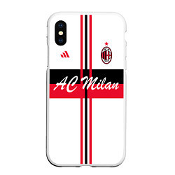 Чехол iPhone XS Max матовый AC Milan: White Form, цвет: 3D-белый