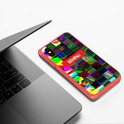 Чехол iPhone XS Max матовый SENPAI TV, цвет: 3D-красный — фото 2