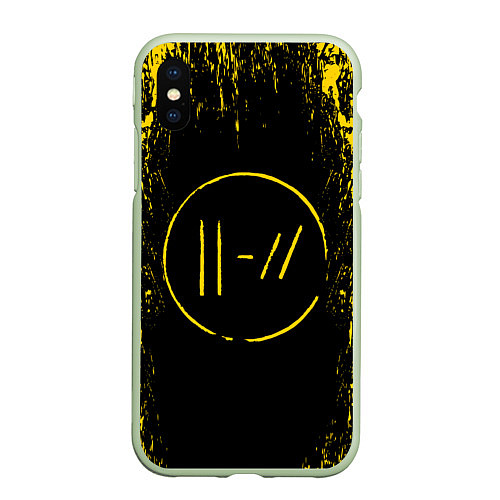 Чехол iPhone XS Max матовый 21 Pilots: Yellow & Black / 3D-Салатовый – фото 1