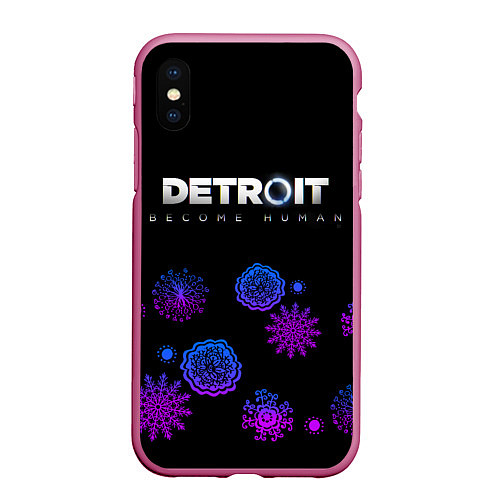 Чехол iPhone XS Max матовый Detroit: Become Human / 3D-Малиновый – фото 1