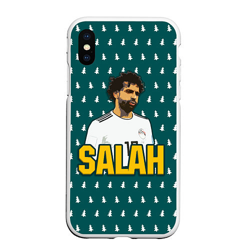 Чехол iPhone XS Max матовый Salah Style / 3D-Белый – фото 1