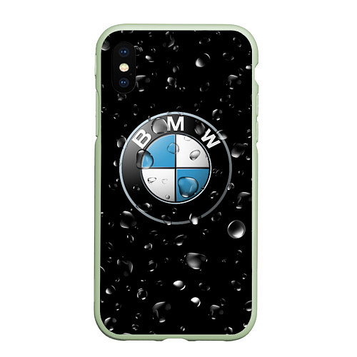 Чехол iPhone XS Max матовый BMW под Дождём / 3D-Салатовый – фото 1