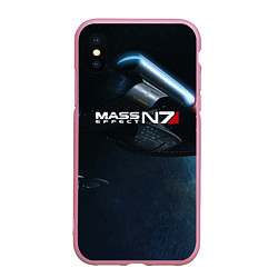 Чехол iPhone XS Max матовый Mass Effect N7, цвет: 3D-розовый