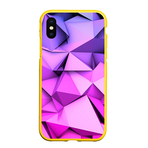 Чехол iPhone XS Max матовый ABSTRACTION SHAPE / 3D-Желтый – фото 1