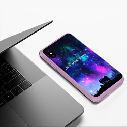 Чехол iPhone XS Max матовый No Man's Sky: Space Vision, цвет: 3D-сиреневый — фото 2