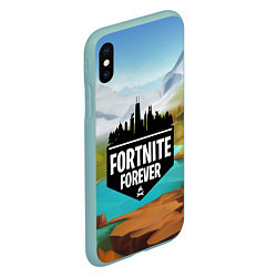 Чехол iPhone XS Max матовый Fortnite Forever, цвет: 3D-мятный — фото 2