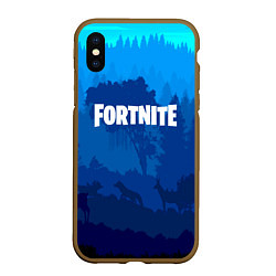 Чехол iPhone XS Max матовый Fortnite: Blue Forest