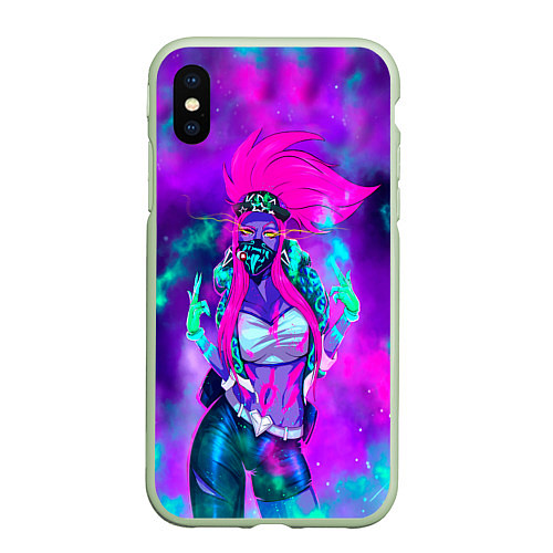 Чехол iPhone XS Max матовый Akali KDA / 3D-Салатовый – фото 1