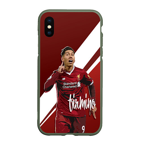 Чехол iPhone XS Max матовый Roberto Firmino / 3D-Темно-зеленый – фото 1