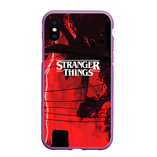 Чехол iPhone XS Max матовый Stranger Things: Red Dream / 3D-Фиолетовый – фото 1