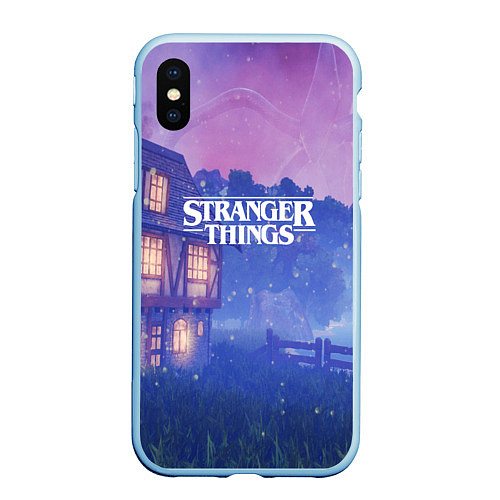 Чехол iPhone XS Max матовый Stranger Things: Magic House / 3D-Голубой – фото 1