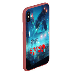 Чехол iPhone XS Max матовый Stranger Things: Space Light, цвет: 3D-красный — фото 2