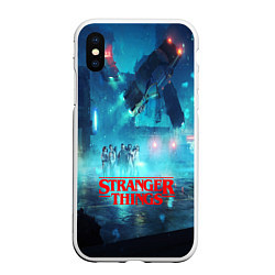 Чехол iPhone XS Max матовый Stranger Things: Space Light