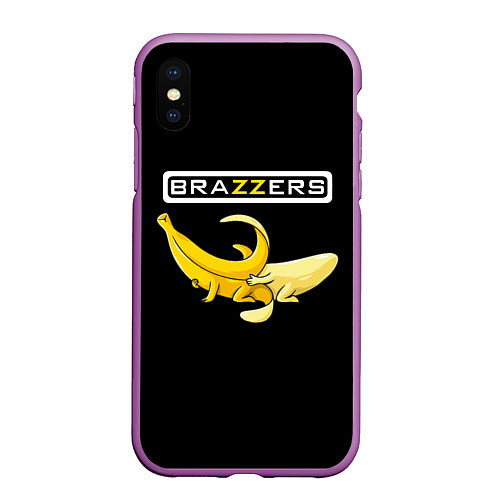 Чехол iPhone XS Max матовый Brazzers: Black Banana / 3D-Фиолетовый – фото 1