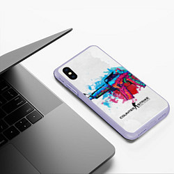 Чехол iPhone XS Max матовый CS:GO Hyper Beast M16, цвет: 3D-светло-сиреневый — фото 2