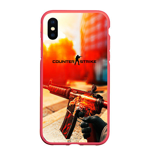 Чехол iPhone XS Max матовый Counter Strike: Dragon M16 / 3D-Красный – фото 1