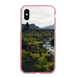 Чехол iPhone XS Max матовый Death Stranding: Green World, цвет: 3D-розовый