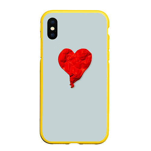 Чехол iPhone XS Max матовый Kanye West: Heartbreak / 3D-Желтый – фото 1