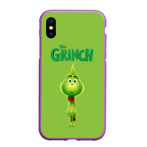 Чехол iPhone XS Max матовый The Grinch / 3D-Фиолетовый – фото 1