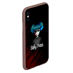 Чехол iPhone XS Max матовый Sally Face окровавленное лицо, цвет: 3D-коричневый — фото 2