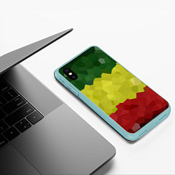 Чехол iPhone XS Max матовый Эфиопия, цвет: 3D-мятный — фото 2
