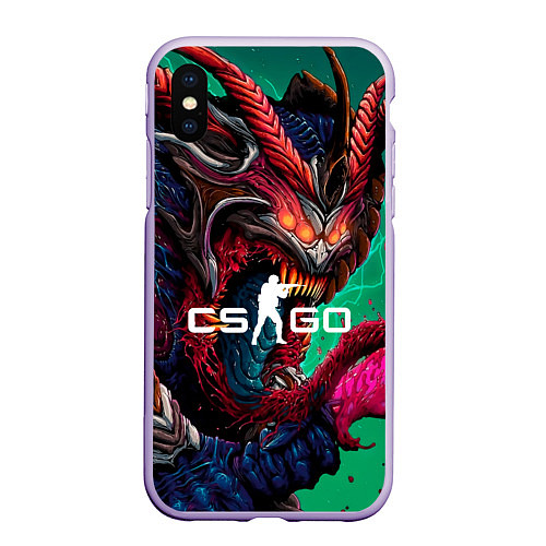 Чехол iPhone XS Max матовый CS GO hyper beast skin / 3D-Светло-сиреневый – фото 1