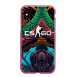 Чехол iPhone XS Max матовый CS GO hyper beast skin, цвет: 3D-малиновый