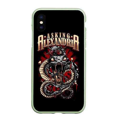 Чехол iPhone XS Max матовый Asking Alexandria: Stand Up And Scream / 3D-Салатовый – фото 1