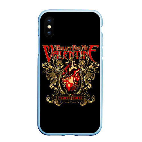 Чехол iPhone XS Max матовый Bullet For My Valentine / 3D-Голубой – фото 1