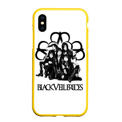 Чехол iPhone XS Max матовый Black Veil Brides: Knives and Pens, цвет: 3D-желтый