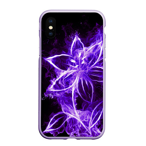 Чехол iPhone XS Max матовый Цветок Тьмы / 3D-Светло-сиреневый – фото 1